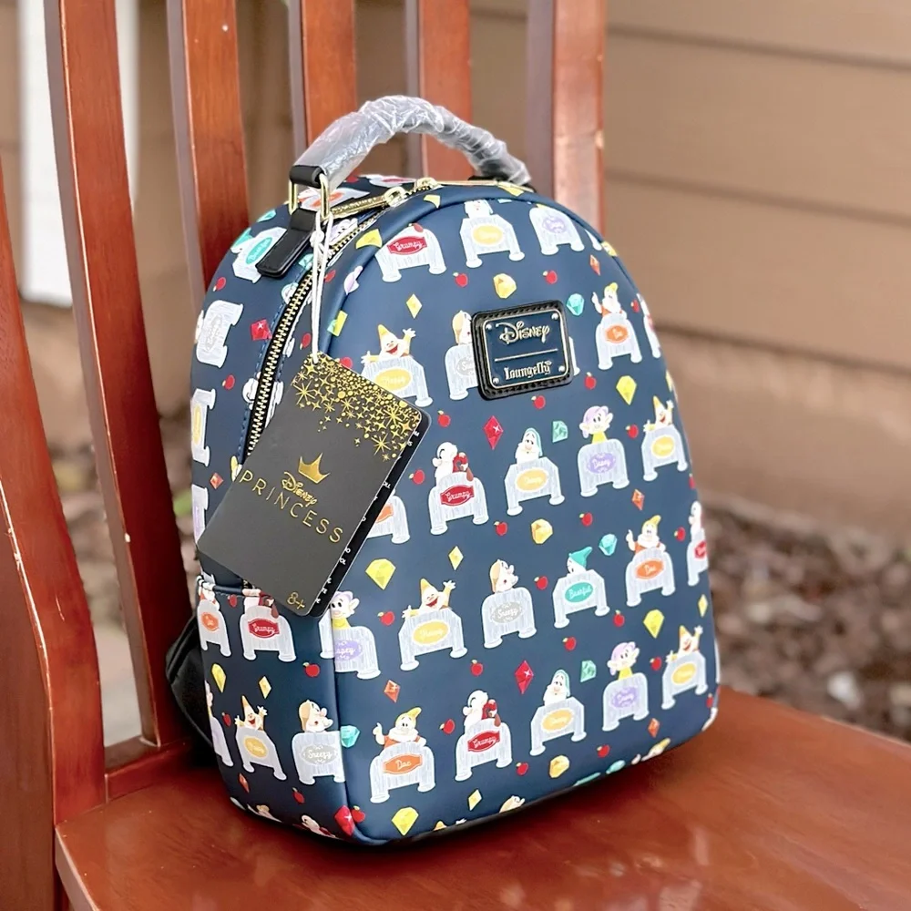 Loungefly Disney Snow White and the Seven Dwarves Allover Print Mini Backpack
